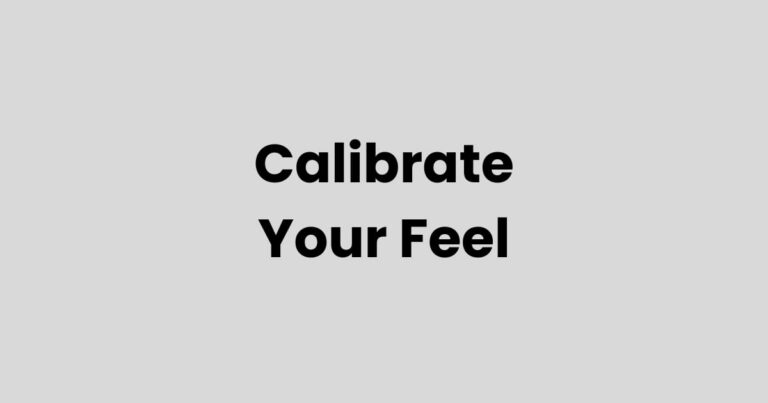 Your Feel Is Calibrated to the Runner You Are